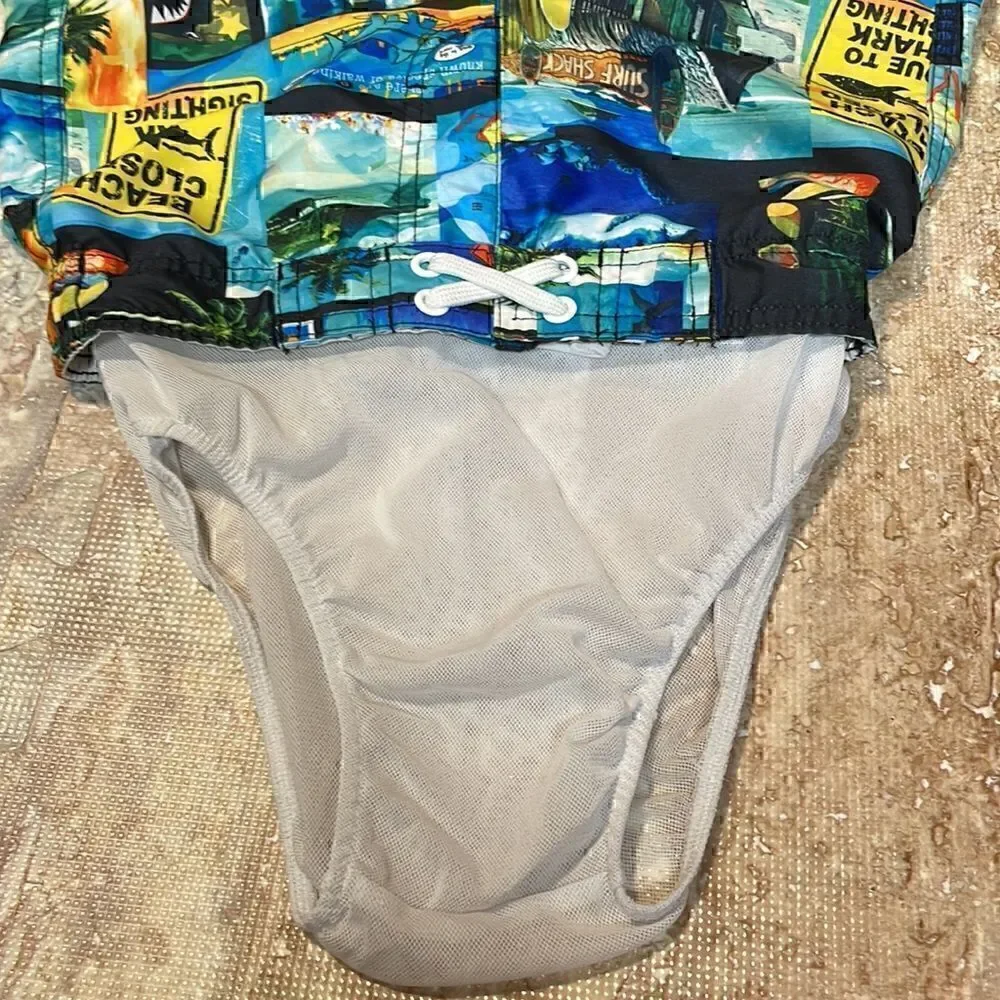 OP boys, shark print swim trunks.Size 8.